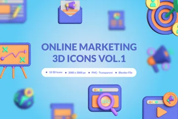 Online Marketing 3D Icon Pack