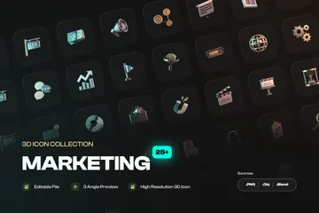 Online Marketing 3D Icon Pack