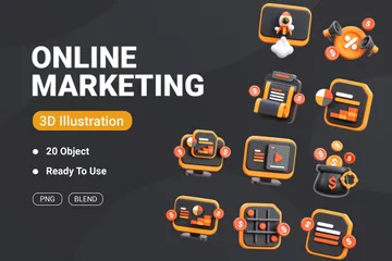 Online Marketing 3D Icon Pack