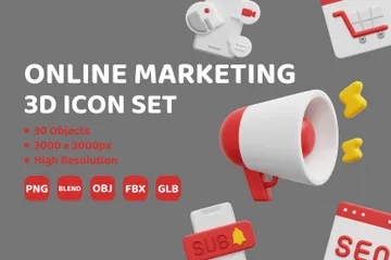 Online Marketing 3D Icon Pack