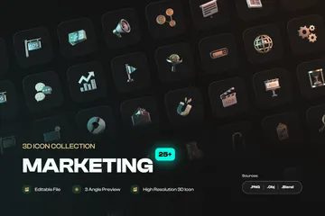 Online Marketing 3D Icon Pack