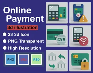 Online Payment 3D Icon Pack