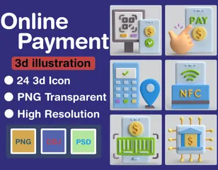 Online Payment 3D Icon Pack