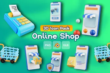 Online Shop 3D Icon Pack