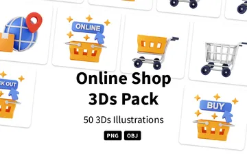 Online Shop 3D Icon Pack