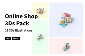 Online Shop 3D Icon Pack