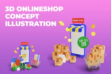 Online Shop 3D Illustration Pack