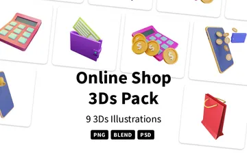 Online Shop 3D Icon Pack