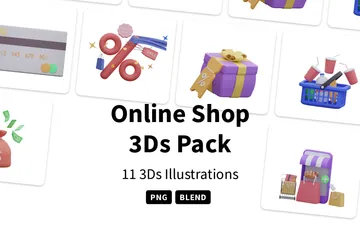 Online Shop 3D Icon Pack