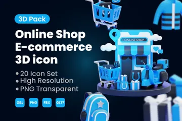 Online Shop & E-commerce 3D Icon Pack