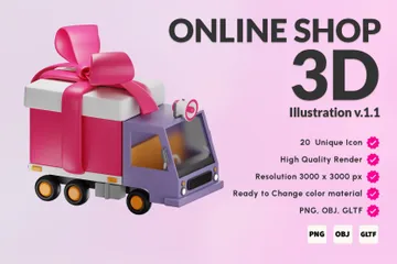 Online Shop V.1.1 3D Icon Pack