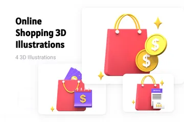 Online Einkaufen 3D Illustration Pack