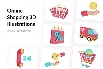 Online Shopping 3D Illustration Pack
