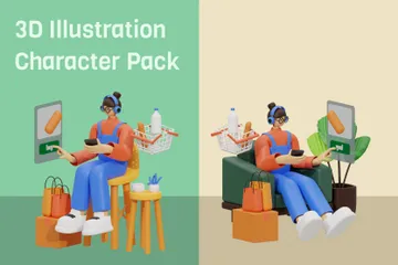 Online Shopping 3D Illustration Pack