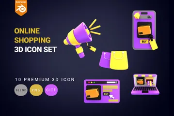 Online Shopping 3D Icon Pack