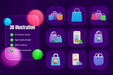 Online Shopping 3D Icon Pack