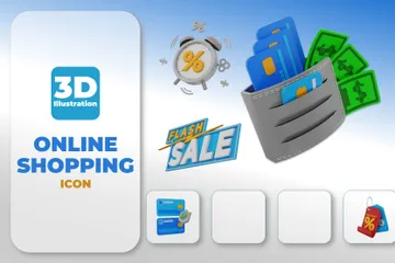 Online Shopping 3D Icon Pack