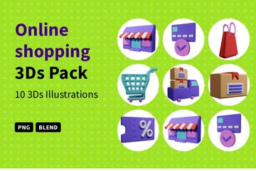 Online Shopping 3D Icon Pack