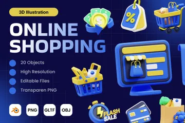 Online Shopping 3D Icon Pack