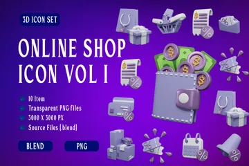 Online Shopping 3D Icon Pack