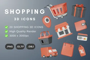 Online Shopping 3D Icon Pack