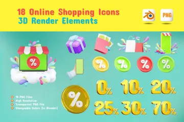 Online Shopping 3D Icon Pack