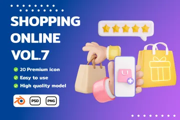 Online-Shopping Band 7 3D Icon Pack