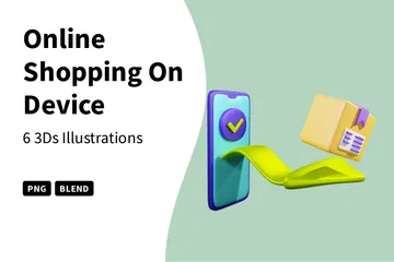 Online Shopping On Device 3D Illustration Pack