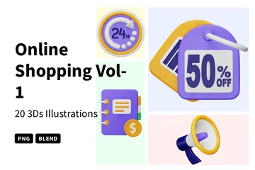 Online Shopping Vol-1 3D Icon Pack