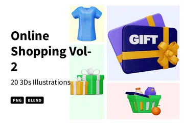 Online Shopping Vol-2 3D Icon Pack