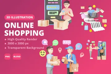 Online-Shopping Band II 3D Illustration Pack