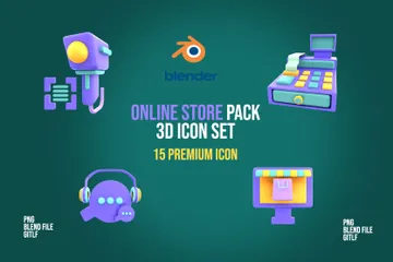 Online Store 3D Icon Pack