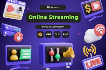 Online-Streaming 3D Icon Pack