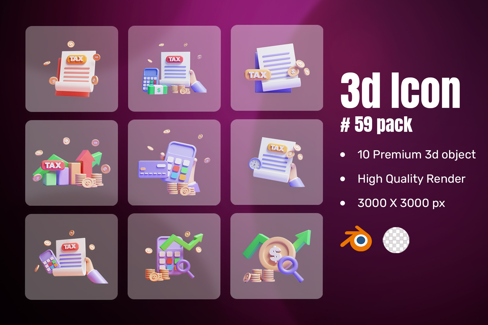 Premium Online Tax Management 3D Illustration pack from Business 3D ...