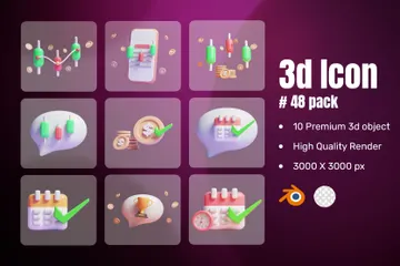 Online Trading 3D Icon Pack