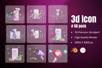 Online Trading 3D Icon Pack