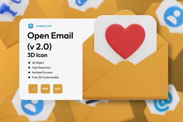 Open Email 3D Icon Pack