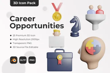 Oportunidades profesionales Paquete de Icon 3D