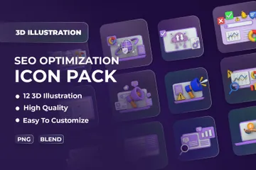 Optimización SEO 3D Icon Pack