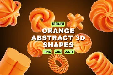 Orange Abstract 3D Icon Pack