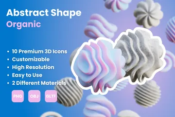 Organic Abstract Shapes 3D Icon Pack