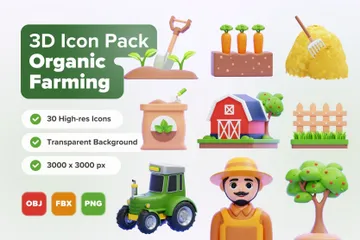 Organic Farming 3D Icon Pack