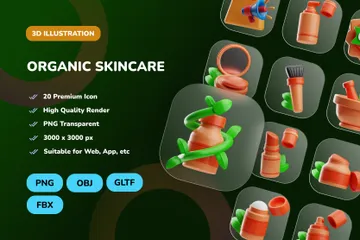 Organic Skincare 3D Icon Pack