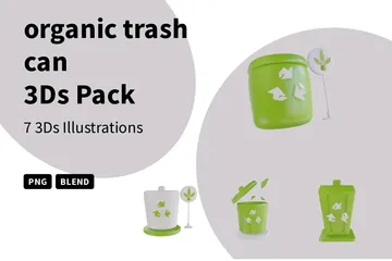 Organic Trash Can 3D Icon Pack