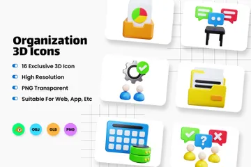 Organization 3D Icon Pack
