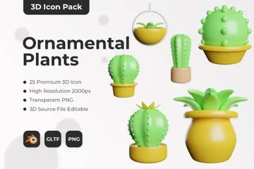 Ornamental Plants 3D Icon Pack