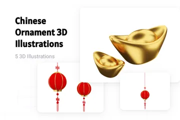 Ornement chinois Pack 3D Illustration