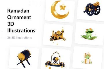 Ornement du Ramadan Pack 3D Illustration