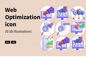 Otimização Web Pacote de Illustration 3D