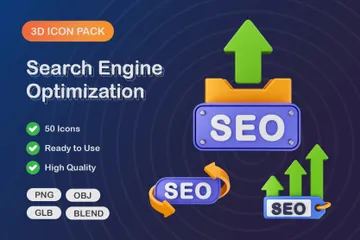 Otimização de mecanismos de pesquisa Pacote de Icon 3D